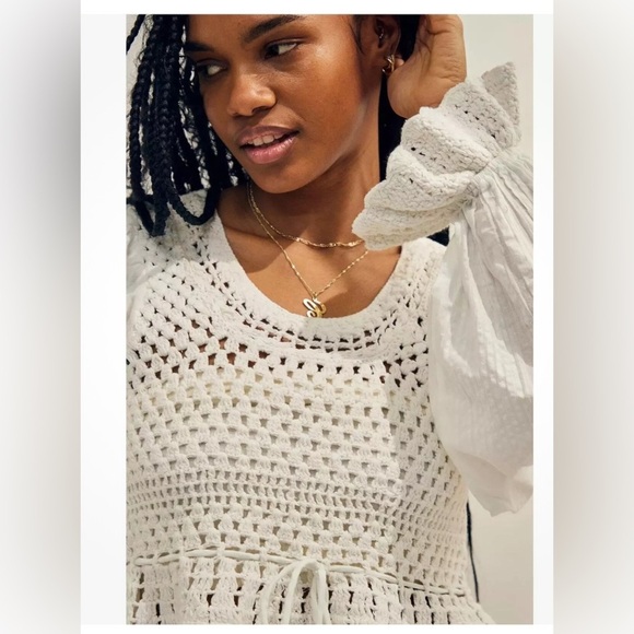 Free People Megan Crochet Top White NWT - Picture 5 of 6